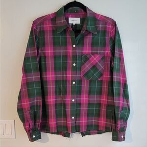 Current/Elliott Ivie Plaid Vibrant Over Lap back Shirt size 2